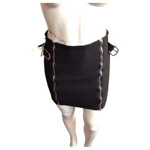 Black Zipper Detail Y2K Skirt